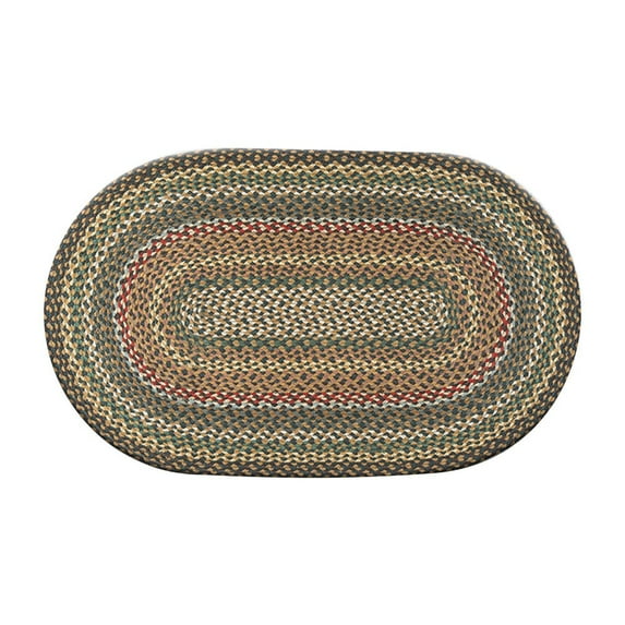 Home Indoor Decorative Jute C-051 Fir, Ivory Braided Rug, Oval 27" x 45"