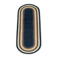 thumbnail image 1 of Home Indoor Decorative Jute C-079 Light & Dark Blue, Mustard Braided Rug, Oval 2' x 6', 1 of 3