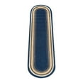 thumbnail image 1 of Home Indoor Decorative Jute C-079 Light & Dark Blue, Mustard Braided Rug, Oval 2' x 8', 1 of 8
