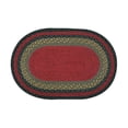 thumbnail image 1 of Home Indoor Decorative Jute C-238 Burgundy, Olive, Charcoal Braided Rug, Oval 27" x 45", 1 of 2