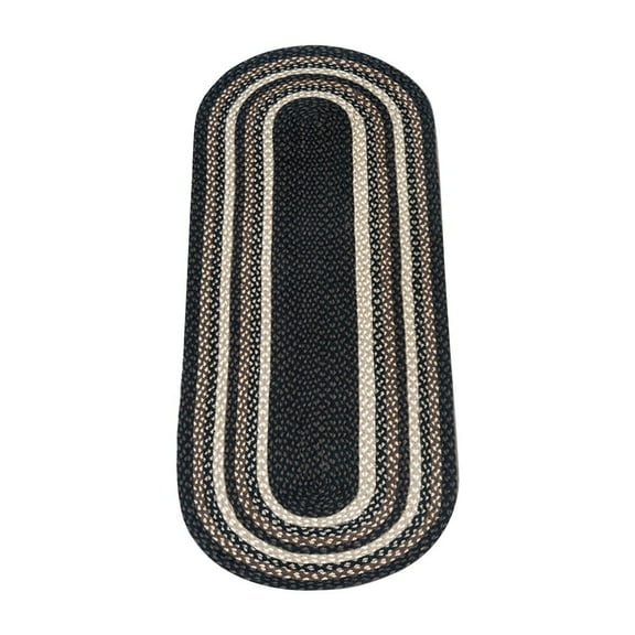 Home Indoor Decorative Jute C-313 Mocha, Frappuccino Braided Rug, Oval 2' x 6'