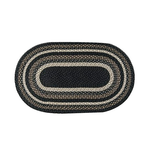 Home Indoor Decorative Jute C-313 Mocha, Frappuccino Braided Rug, Oval 27" x 45"