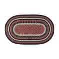 thumbnail image 1 of Home Indoor Decorative Jute C-344 Burgundy, Black, Tan Braided Rug, Oval 27" x 45", 1 of 3