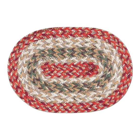 Home Indoor Decorative Jute OMS 9-24 Olive Oval Swatch Rug - 7.5"x11"