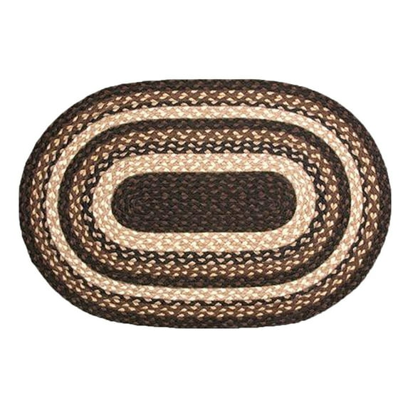 Home Indoor Decorative Jute RC-313 Mocha, Frappuccino Oblong Braided Rug 2'x6'