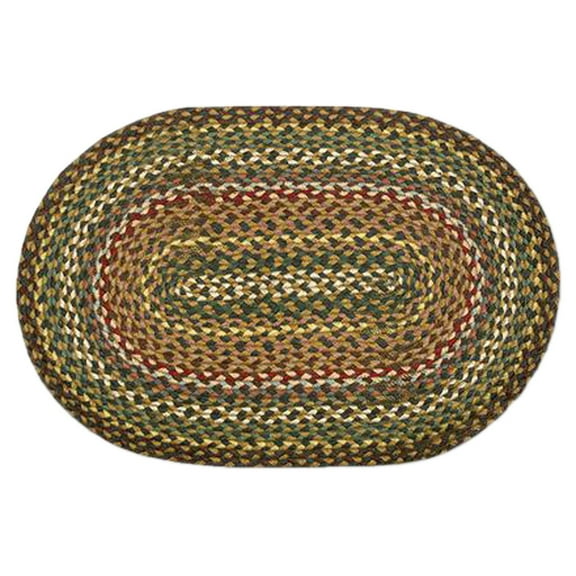 Home Indoor Decorative Jute RC-51 Fir Tonal Oblong Braided Rug 2'x6'