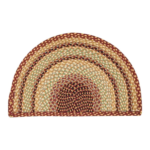 Home Indoor Decorative Jute SC-357 Burgundy, Gray, Cream Small Rug Slice 18"x29"