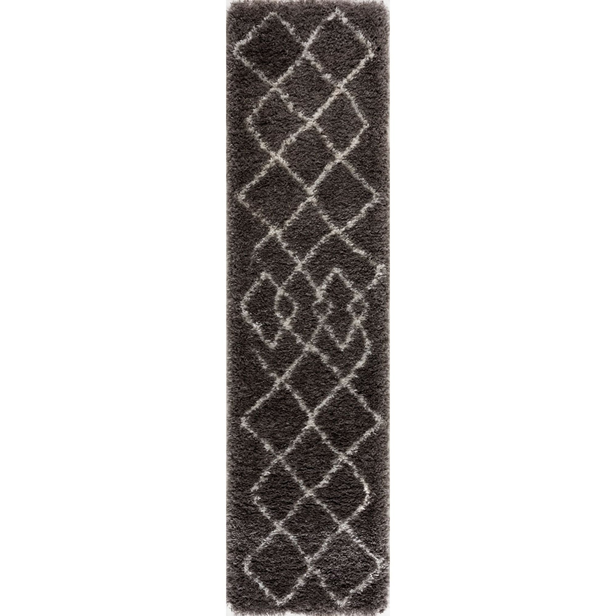 Home Indoor Decorative Skylar Black Shag 2 ft. x 6 ft. Runner Rug ...
