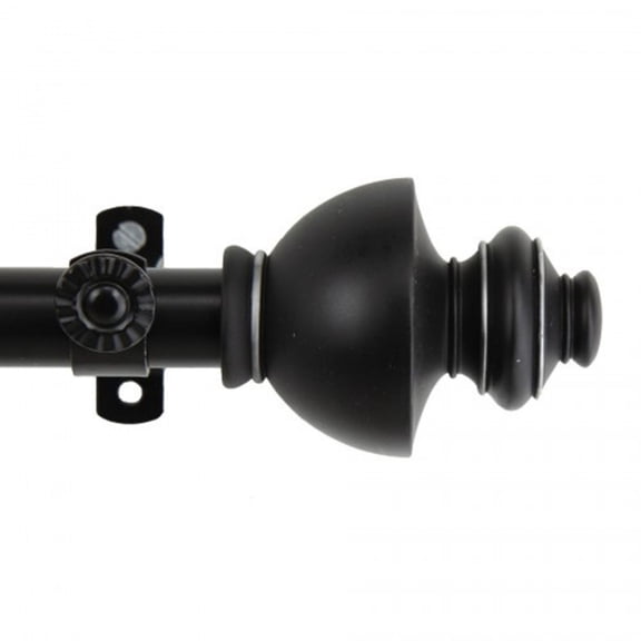 Home Indoor Dynasty Curtain Rod 28-48 inch - Black