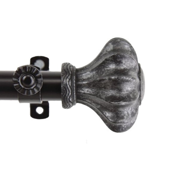 Home Indoor Flair Curtain Rod 48-84 inch - Black