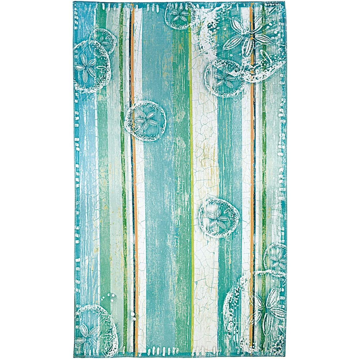 Handmade Blue and Green Polyester Coastal Indoor Rug, 3' x 5'