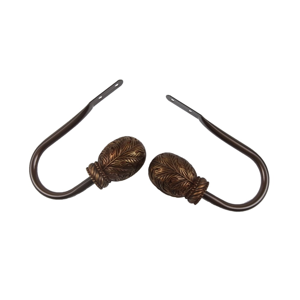 Cocoa Brass Finish Metal and Resin Window Holdback Pair