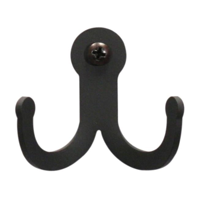 Black Wrought Iron Transitional Double Wall Hook