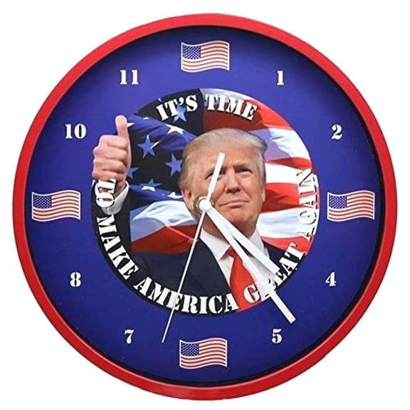 Home Innovations - Talking Wall Clock- Home Decor President Trump Historic Victory (10-inch)- Red