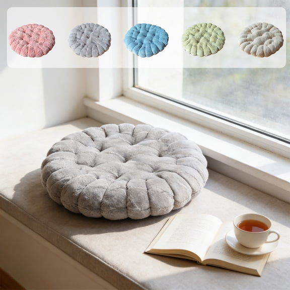 Home Insulation Seat Cushion Plush Polyester Lumbar Pillow, Multifunctional Back Support, Soft Breathable, 40x40x10cm, 5 Colors, Living Room Bedroom Decor