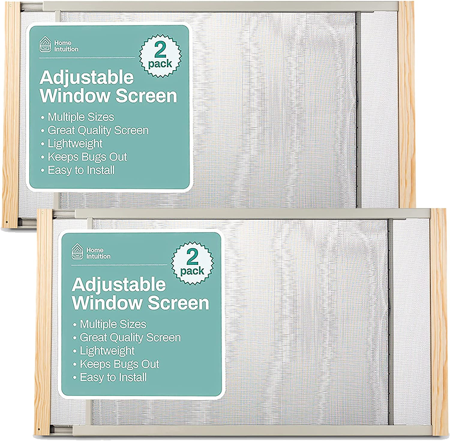Home Intuition 2Pack Adjustable Horizontal Window Screen 1525 inches
