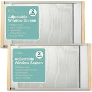 Home Intuition 2-Pack Adjustable Horizontal Window Screen 19-33 inches Wide, 10 Inch High, Bug and Mosquito Netting, Replacement WindowScreen for Kitchen Windows, RV Camper, Dorm Ventilation