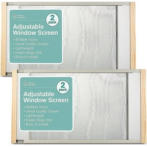 Home Intuition 2-Pack Adjustable Horizontal Window Screen 19-33 inches Wide, 10 Inch High, Bug and Mosquito Netting, Replacement WindowScreen for Kitchen Windows, RV Camper, Dorm Ventilation