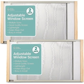 Home Intuition 2-Pack Adjustable Horizontal Window Screen 25-45 inches Wide, 18 Inch High