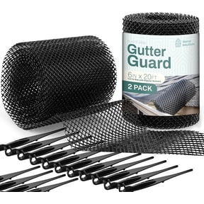 Home Intuition 2-Pack Leader and Gutter Guard from Leaves, Twigs, Branches Plastic Mesh Guards Leaf Protector 6" inch Wide 40' Feet Long