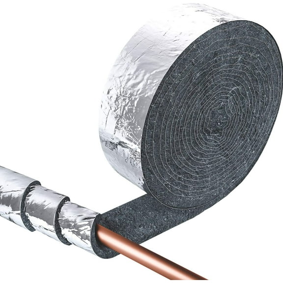 Home Intuition 25 foot Foiled Non Itch Natrual Cotton Pipe Insulation Wrap, 3" Wide x 1" Thick