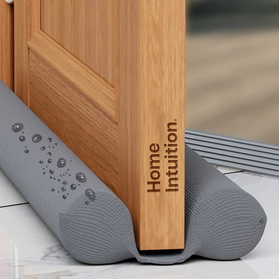 Under Door Draft Stopper for Bottom of Doors 24” - 36” Weather Stripping Gap Stoppers Door Draft Guard Seal Sweep Adjustable, Grey