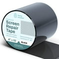 thumbnail image 1 of Home Intuition 4 Inch Fiberglass Window Screen Repair Tape Patch for Ripped Screen Doors and Windows, Black, 1 of 7