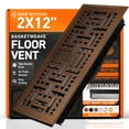 thumbnail image 1 of 2x12 Floor Vent Covers Floor Register with Mesh Cover Trap, Heat and Air, Walkable Metal Floor Register for HVAC Duct, Basketweave, Oiled Bronze, 1 of 7