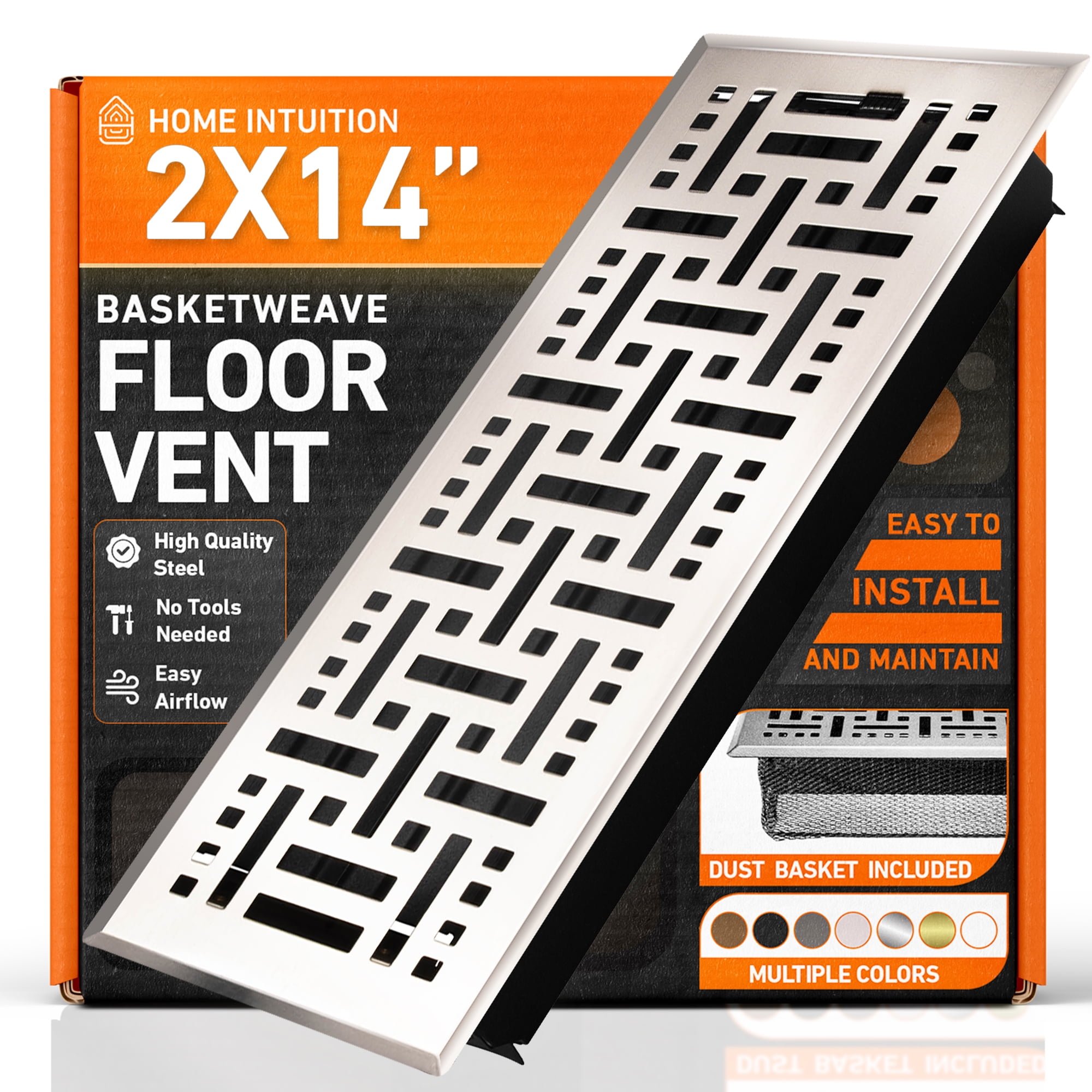 2x14 Floor Vent Cover Floor Register with Mesh Cover Trap, Heat and Air ...