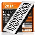 thumbnail image 1 of 2x14 Floor Vent Covers Floor Register with Mesh Cover Trap, Heat and Air, Walkable Metal Floor Register for HVAC Duct, Basketweave, White, 1 of 7