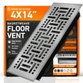 thumbnail image 1 of 4x14 Floor Vent Covers Floor Register with Mesh Cover Trap, Heat and Air, Walkable Metal Floor Register for HVAC Duct, Basketweave, Light Grey, 1 of 7