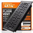 thumbnail image 1 of 4x14 Floor Vent Covers Floor Register with Mesh Cover Trap, Heat and Air, Walkable Metal Floor Register for HVAC Duct, Basketweave, Matte Black, 1 of 7