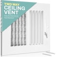 thumbnail image 1 of Ceiling Register - Air Vent Covers for Home Ceiling or Wall - 12X4 Inch (Duct Opening) 2-Way White Grille Register Cover with Adjustable Damper for HVAC Heat and Cold Air Conditioner, 1 of 8