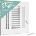 thumbnail image 1 of Ceiling Register - Air Vent Covers for Home Ceiling or Wall - 14X10 inch (Duct Opening) 3-Way White Grille Register Cover with Adjustable Damper for HVAC Heat and Cold Air Conditioner, 1 of 7