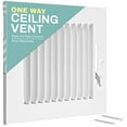 thumbnail image 1 of Home Intuition Ceiling Register - Air Vent Covers for Home Ceiling or Wall - 14X8 Inch (Duct Opening) 1-Way White Grille Register Cover with Adjustable Damper for HVAC Heat and Cold Air Conditioner, 1 of 7