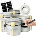 thumbnail image 1 of Home Intuition Ceramic Airtight Food Storage Canisters with Wooden Spoons, Set of 4, 1 of 1