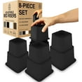 thumbnail image 1 of Home Intuition Bed Risers Heavy Duty Adjustable Bed Furniture Riser 3, 5 or 8.7-Inch, 4 Pack, 8-Piece Set, Black, 1 of 7