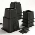 thumbnail image 1 of Home Intuition Bed Risers Heavy Duty Adjustable Furniture Riser 3, 5 or 8-Inch, 4 Pack (Black W/ USB), 1 of 7