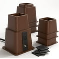 thumbnail image 1 of Home Intuition Bed Risers Heavy Duty Adjustable Furniture Riser 3, 5 or 8-Inch, 4 Pack (Espresso Brown W/ USB), 1 of 7