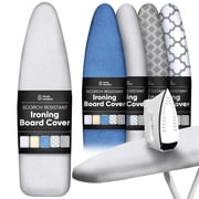 Home Intuition Iron Scorch Resistant Ironing Board Cover and Pad, 15x54, Standard Size Coated Thick Padding, Grey
