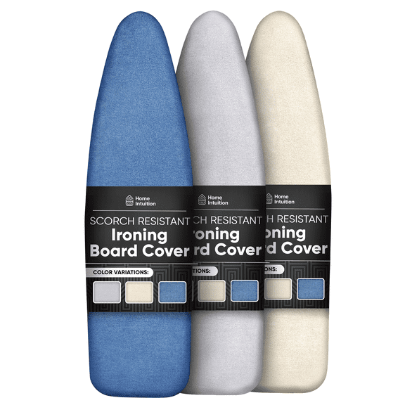 Home Intuition Iron Scorch Resistant Ironing Board Cover and Pad, 15x54, Standard Size Coated Thick Padding, Random Color