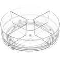 thumbnail image 1 of Home Intuition Round Plastic Lazy Susan Turntable Food Storage Container for Kitchen, 4 Removable Bins, 2 Pack, 1 of 7