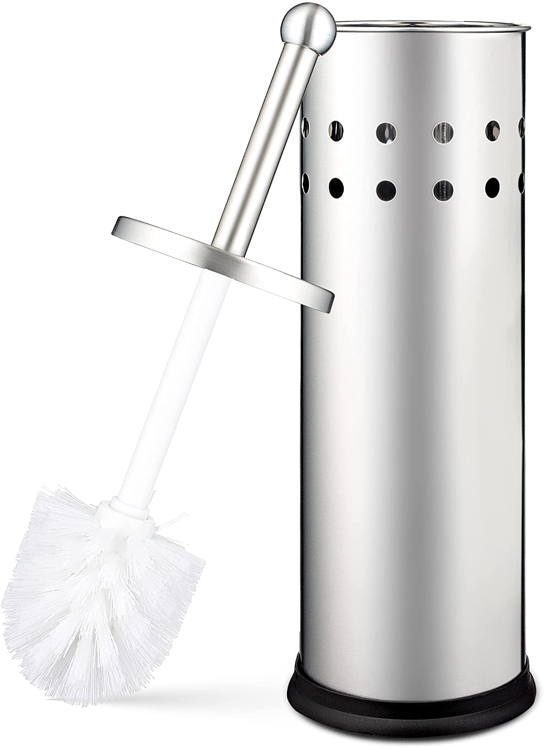 Polished Chrome Vented Toilet Brush and Holder Set
