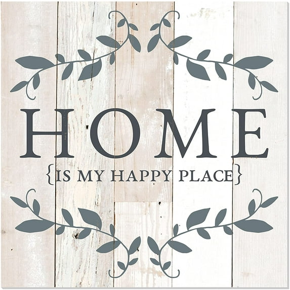Home Is My Happy Place Farmhouse Style Wall Sign 12x12