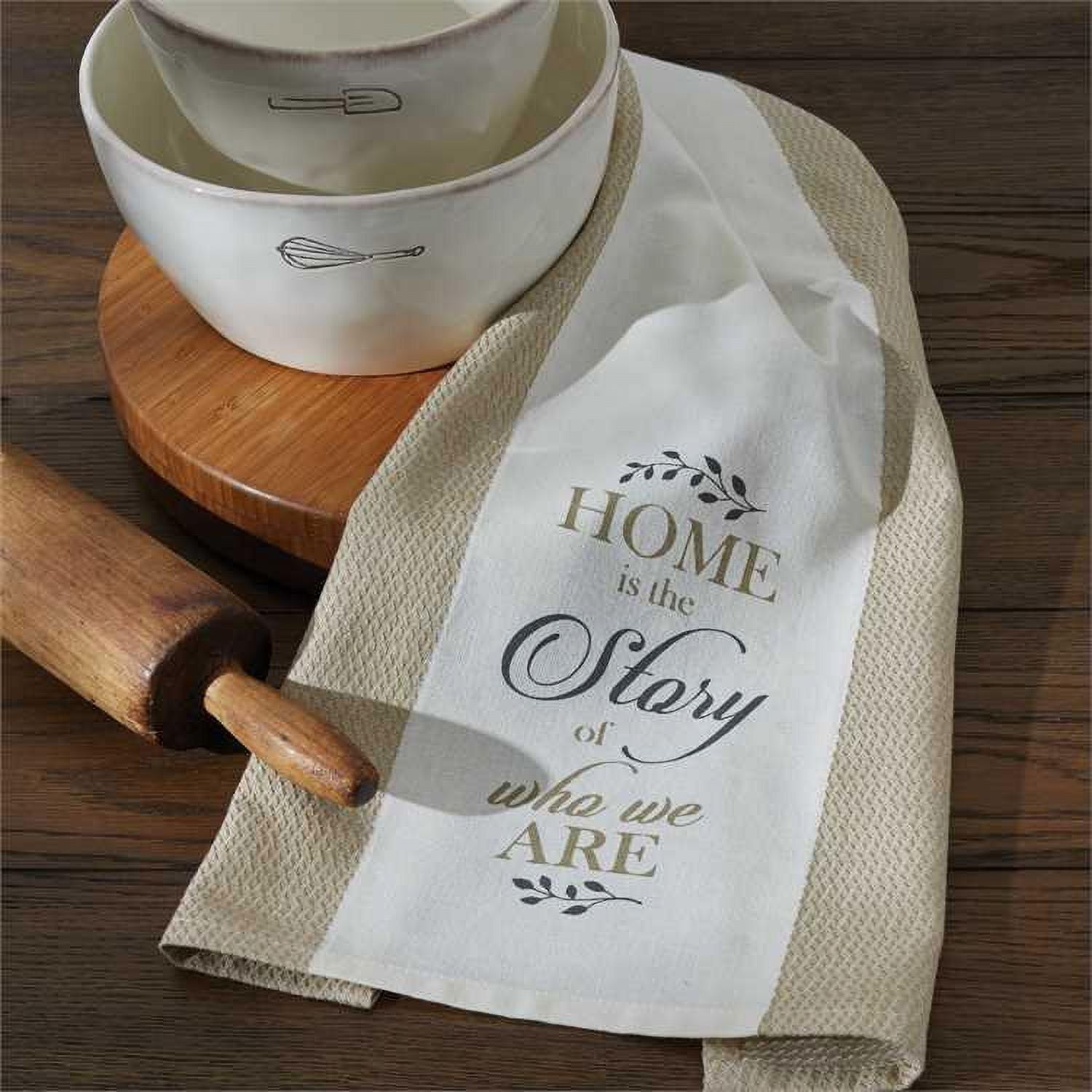 Home Is The Story Printed Jacquard Dishtowels Set of 2