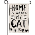 thumbnail image 1 of Home Is Where My Cat Is Double Sided Vertical Burlap Garden Flag Daily Pet Love Rustic Farmhouse Holiday Party Outdoor Yard Banner 12" x 18", 1 of 6