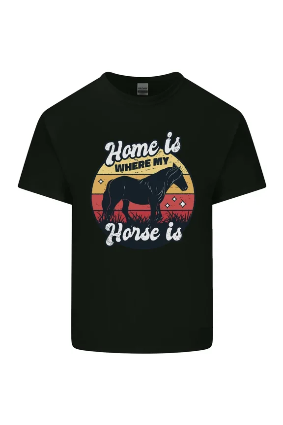 Home Is Where My Horse Is Funny Equestrian Graphic Light Cotton Shirt,for unisex up to 5XL