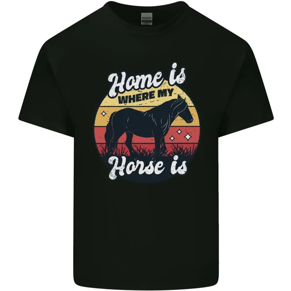Home Is Where My Horse Is Funny Equestrian for a Rider and Friend H40782 Unisex T-Shirt, Up to 5XL Available