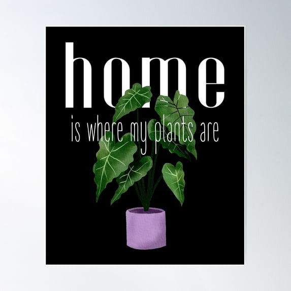 Home Is Where My Plants Are Poster Wall Art, Modern Wall Decor For Living Room Bedroom, 12x18 UNFRAMED