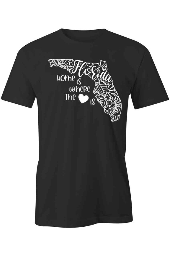 Home Is Where The Heart Is - Florida T-Shirt | White Tee Gift